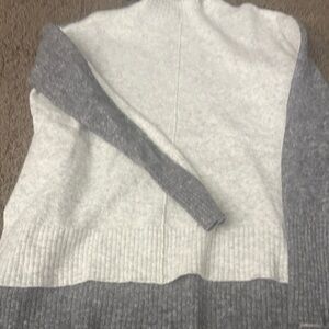 Athleta Two-Tone Gray and Cream Turtleneck Sweater